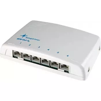 Telegaertner MPD6-HS K Cat.6A minijakaja, 6x RJ45, alppivalkoinen