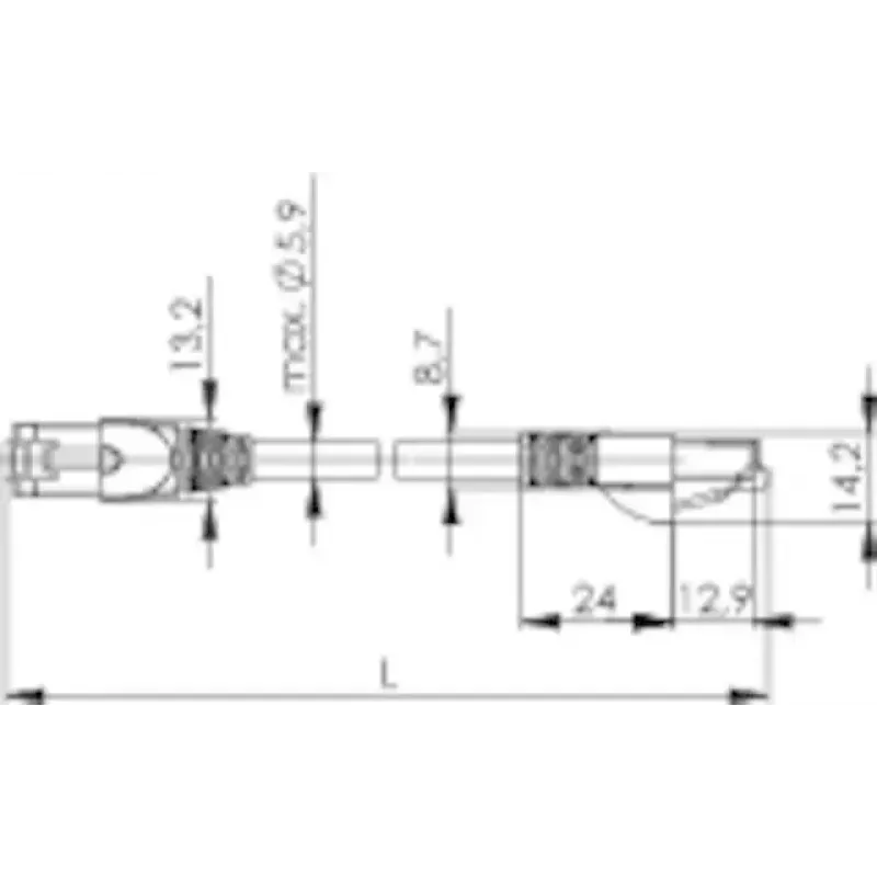 Telegärtner MP8 FS 500 Cat6a S/FTP -verkkokaapeli, RJ45-RJ45, 0,25 m