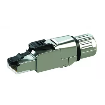 Telegärtner RJ-45-johtoliitin J00026A5000 Cat6a-kaapeleille, hopeanvärinen