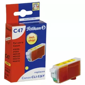 Mustekasetti Pelikan C47 keltainen – pigmenttimuste, yksittäispakkaus (1 kpl)