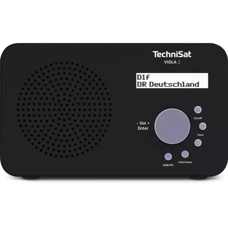 Kannettava radio TECHNISAT VIOLA 2 – DAB+ ja FM, LCD-näyttö, 1 W, 3,5 mm liitäntä, musta