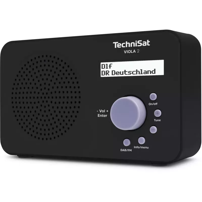 Kannettava radio TECHNISAT VIOLA 2 – DAB+ ja FM, LCD-näyttö, 1 W, 3,5 mm liitäntä, musta