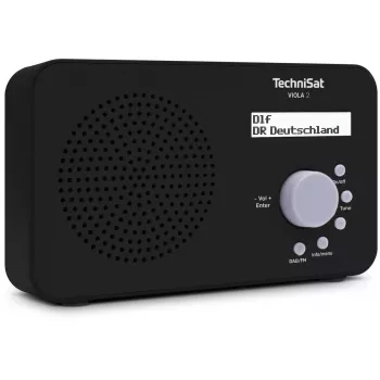 Kannettava radio TECHNISAT VIOLA 2 – DAB+ ja FM, LCD-näyttö, 1 W, 3,5 mm liitäntä, musta