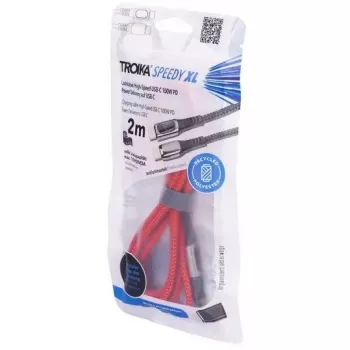 Latauskaapeli TROIKA SPEEDY XL punainen — kestävä USB-latauskaapeli, malli CBL20/RD