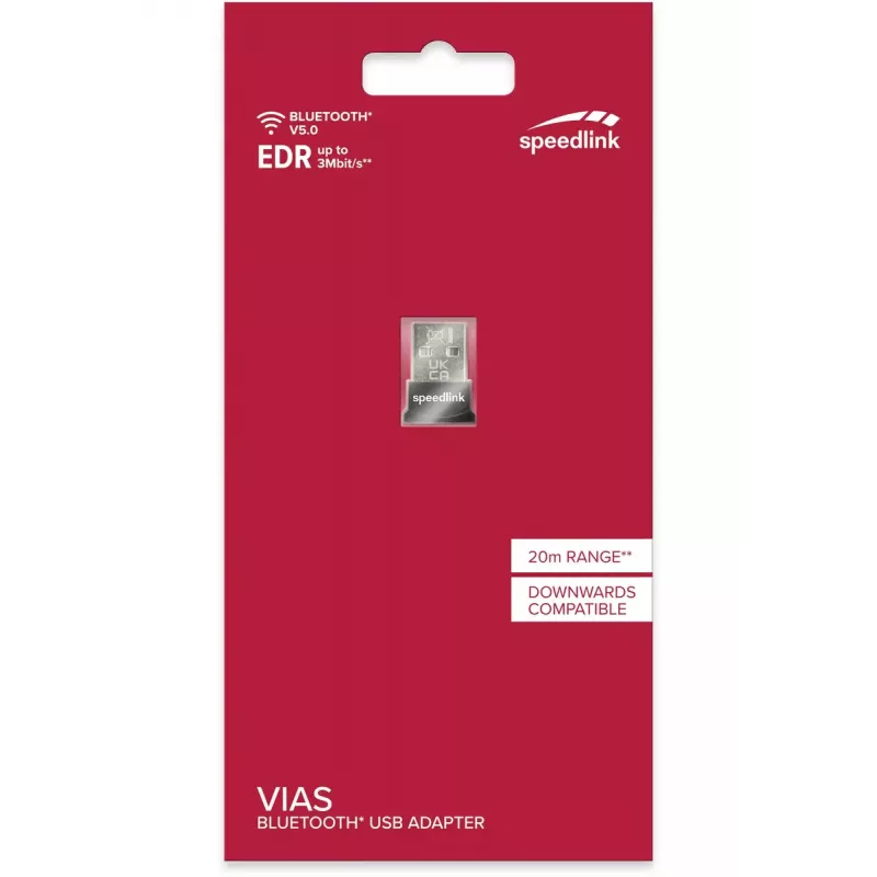 SpeedLink VIAS Nano USB Bluetooth 5.0 -sovitin, musta