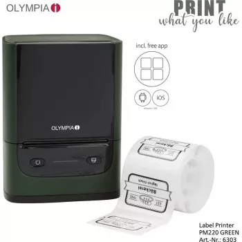 Tarratulostin Olympia PM 220 vihreä — kompakti pöytätarratulostin, malli PM 220 (vihreä)