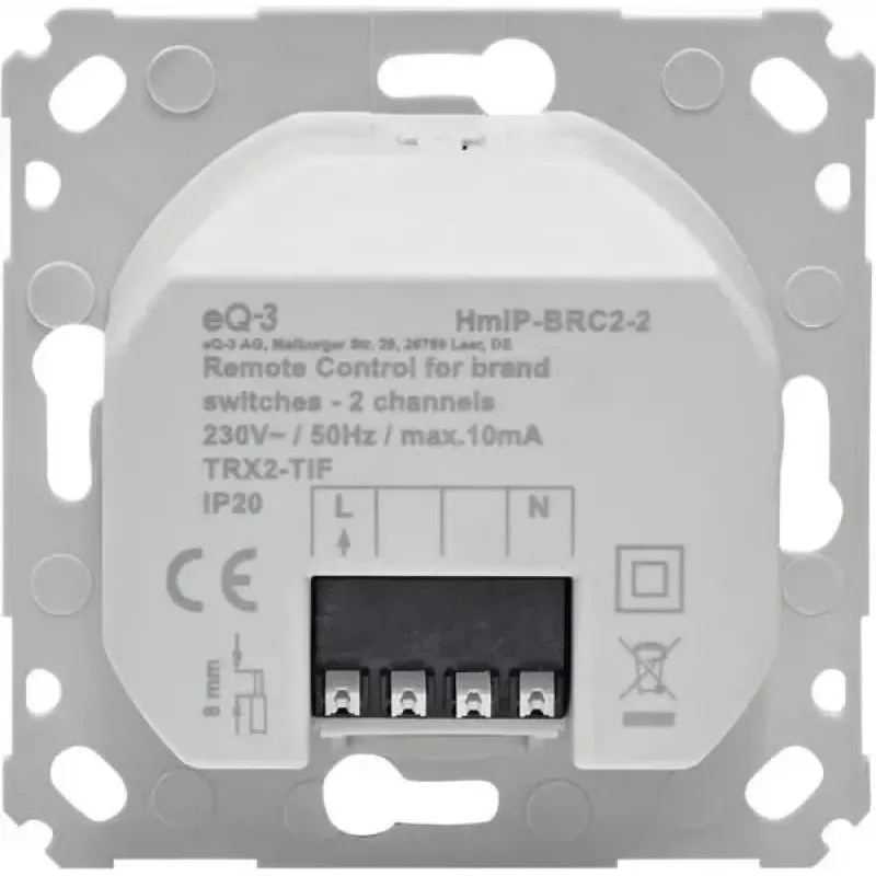 Sähköinen kytkentätarvike eQ-3 Homematic IP 161839A0, valkoinen, 71×71×37 mm
