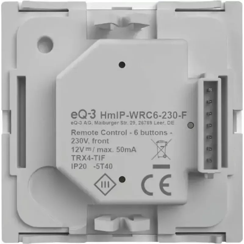 Seinäpainikepaneeli eQ-3 Homematic IP seinäpainike 6-kertainen muovi valkoinen