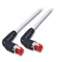 EFB Elektronik K4137GR.1,5 RJ45-verkkokaapeli, Cat.6A S/FTP, 2x90° kulmikas, 1,5 m, harmaa