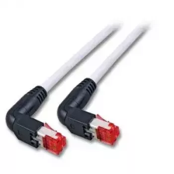 EFB Elektronik K4137GR.3 RJ45-verkkokaapeli, Cat.6A S/FTP, 2x90° kulmikas, 3 m, harmaa