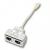EFB Elektronik K5123.015 T-adapteri, Cat.5e 10/100BaseT/ISDN, RJ45 kahteen RJ45:een, 0,15 m, hopea/valkoinen