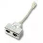 EFB Elektronik K5125.015 T-sovitin 1:1 rinnakkain, RJ45 - 2x RJ45, 0,15 m, valkoinen