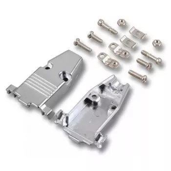 EFB Elektronik E-GP25G täysmetallinen D-Sub-suojus vedonpoistolla, 25-pin, hopea