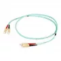 EFB Elektronik O7413FT.35 Flat Twin Duplex-kuitupatch-kaapeli, SC-SC, OM3 50/125 µm, I-V(ZN)HH LSZH, 35 m, aqua