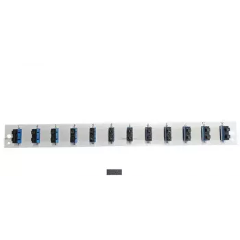 Patch-paneelin lisävaruste EFB Elektronik SB-FP-12SC-D-V-OM4 — 1U rack-asennus, 432×13×43,5 mm, harmaa