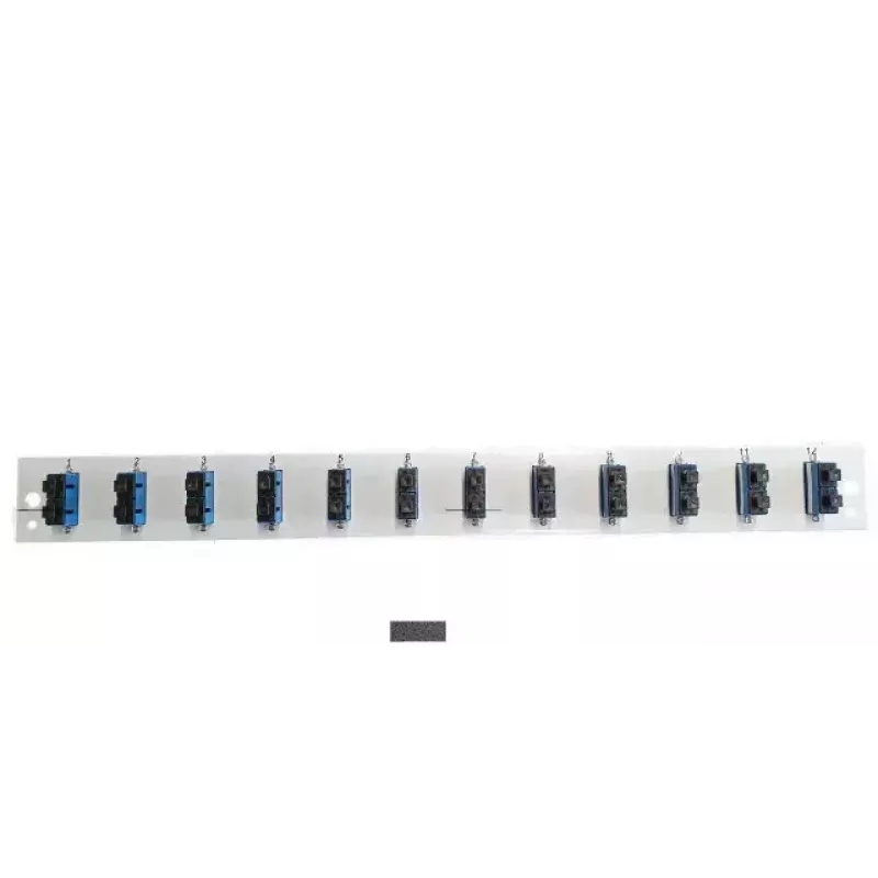 Patch-paneelin lisävaruste EFB Elektronik SB-FP-12SC-D-V-OM4 — 1U rack-asennus, 432×13×43,5 mm, harmaa