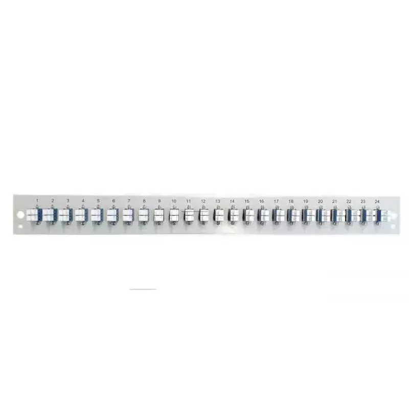 Patchpanel-tarvike EFB Elektronik SB-FP-24SC-S-OM4 — 1U räkkiasennus, 432×13×43,5 mm, harmaa