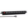 EFB 19 tuuman 1,5U jakorasia 18x USB kytkimellä, musta (EK631USB.1,5)
