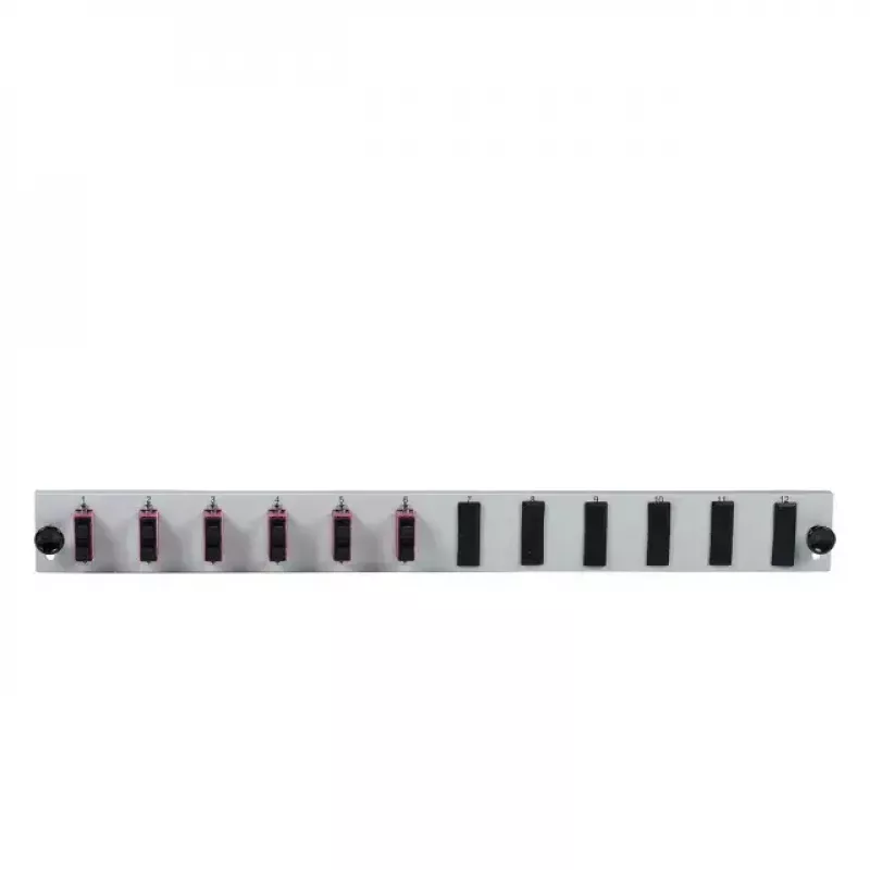 Patchpanel-tarvike EFB Elektronik SB-FP-6SC-D-V-OM3, 1U räkkiasennus, 432×13×43,5 mm, harmaa