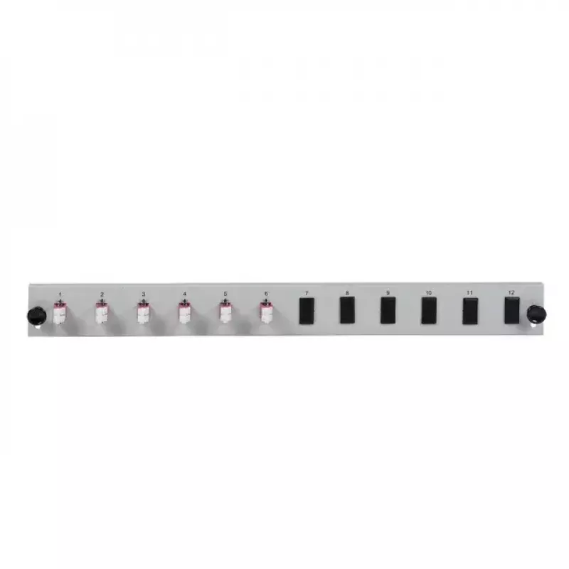EFB Elektronik SB-FP-6SC-S-OM3 12-porttinen etupaneeli 6 LC Duplex -liittimellä OM3, harmaa, 1U