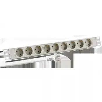 EFB Elektronik EK631DE.1GR 19 tuuman 1U jakorasia, 9x CEE 7/3, alumiiniprofiili, harmaa