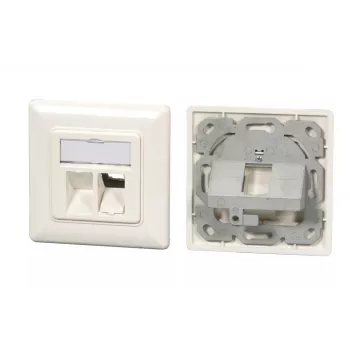 Pistorasiakehys EFB Elektronik ET-25085V3 2 x RJ-45 valkoinen