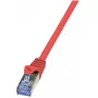 Verkkokaapeli LogiLink Cat6a S/FTP RJ-45 0,5m punainen