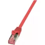 Verkkokaapeli LogiLink Cat.6 S/FTP RJ-45 0.5m punainen