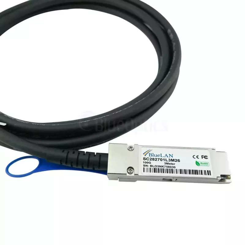 Verkkokaapeli BlueOptics CBL-NTWK-0988-Q28M2-BL QSFP28 4xSFP28 2 m musta