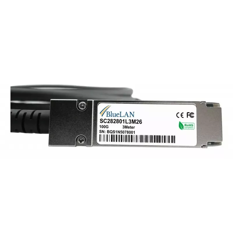 BlueOptics QSFP28 DAC-kaapeli SFP-DAC100-2M-BL 100GBASE-CR4 2 m, musta