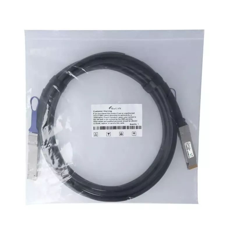 DAC-kaapeli BlueOptics PAN-QSFPDD-DAC-2M-BL QSFP-DD InfiniBand 2 m musta