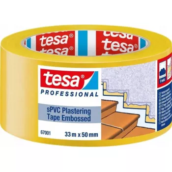 Rappausnauha Tesa 67001 33 m x 50 mm kohokuvioitu keltainen