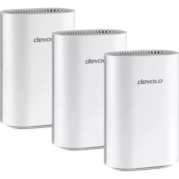 Mesh-WLAN-järjestelmä Devolo BE6500 WiFi 7 3 kpl:n pakkaus (valkoinen) — 3× BE6500 yksikköä