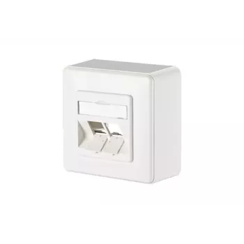 METZ CONNECT 1309150002-E seinäpeitelevy, 2 moduulia, puhtaanvalkoinen RAL 9010