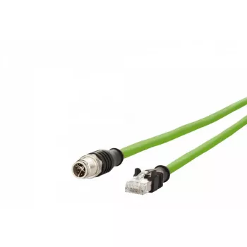 METZ CONNECT 142M2X15100 Cat6a M12 - RJ-45 verkkokaapeli, 10 m, vihreä