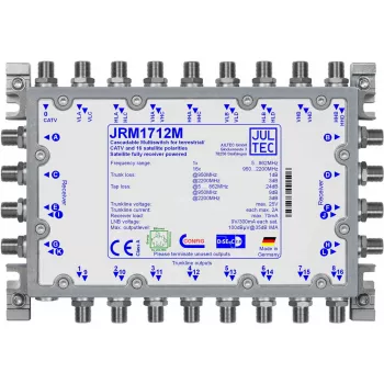 JULTEC JRM1712M Satelliittimultikytkin, 17 sisääntuloa 12 ulostuloon, kaskadi