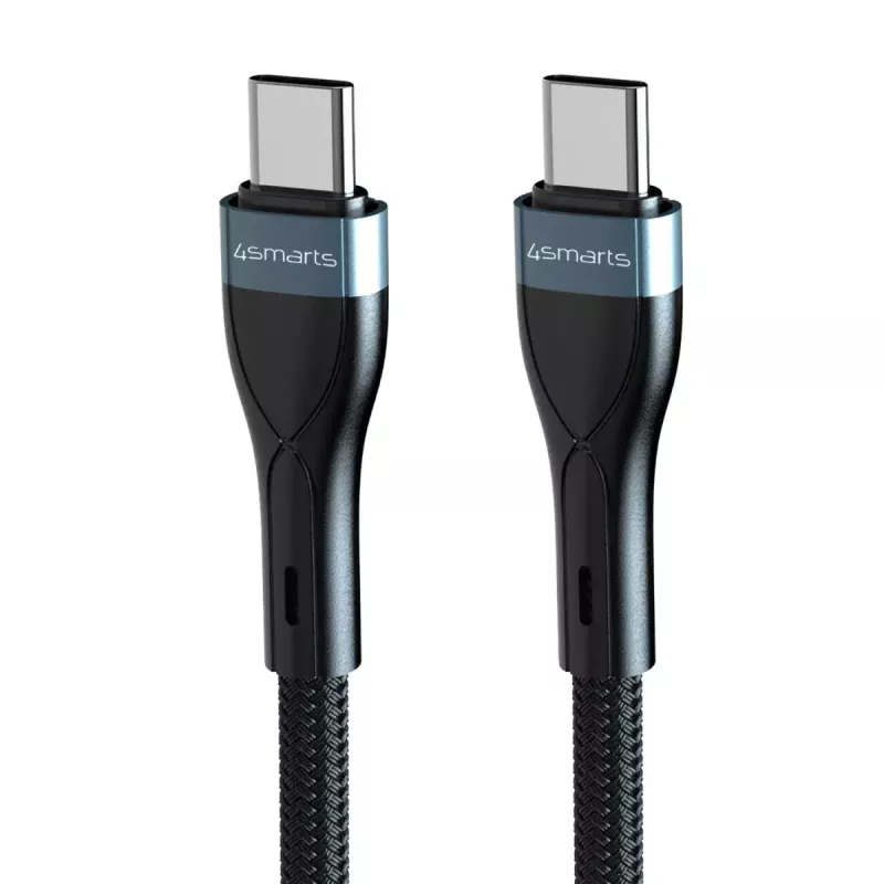 USB-C–USB-C-kaapeli 1 m, 4smarts 540429, musta, 0,48 Gbit/s