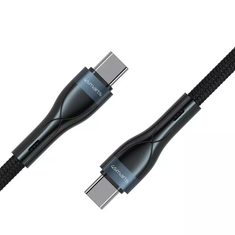 USB-C–USB-C-kaapeli 1 m, 4smarts 540429, musta, 0,48 Gbit/s