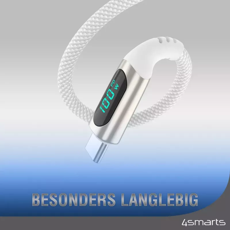 USB-kaapeli 4smarts 540954 3 m USB-C valkoinen USB 2.0 0,48 Gbit/s