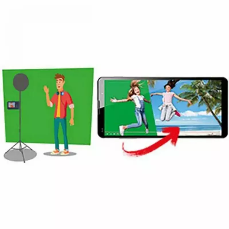 Greenscreen EASYPIX MyStudio 62020 kannettava kevyt – taitettava tausta valokuvaan ja videoon
