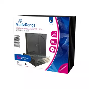 Jewel Case MediaRange BOX31 musta läpinäkyvä