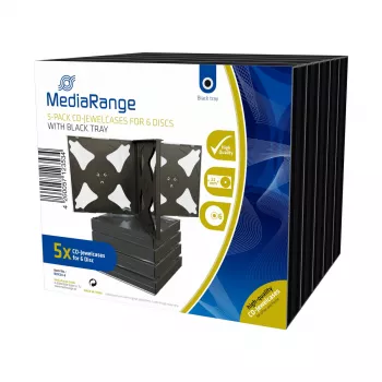 Jewel Case MediaRange BOX34-6 6 levyä musta