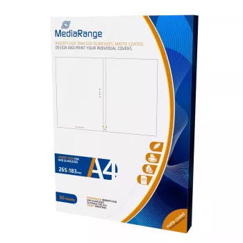MediaRange MRINK122 CD-kotelo- ja inlay-paperi, mattavalkoinen, 50 kpl pakkaus