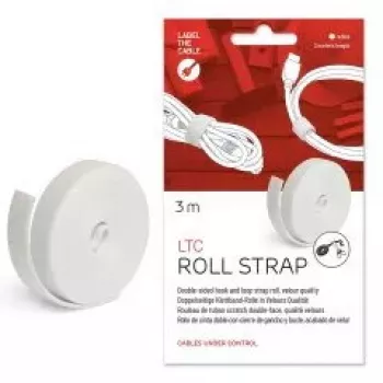 Label-the-cable LTC 1220 Roll Strap tarranauha, 3 m, valkoinen