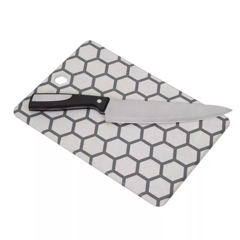 Resto Kitchenware 95402 suorakaiteen muotoinen muovinen leikkuulauta harmaa valkoinen