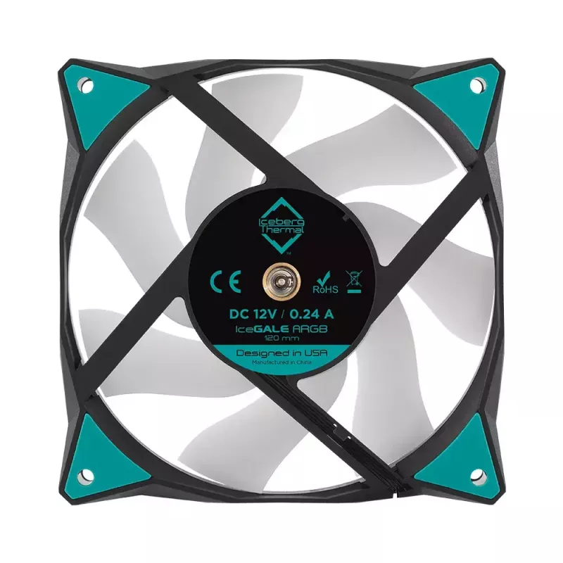 Tuuletin Iceberg Thermal IceGALE ARGB 12 cm musta