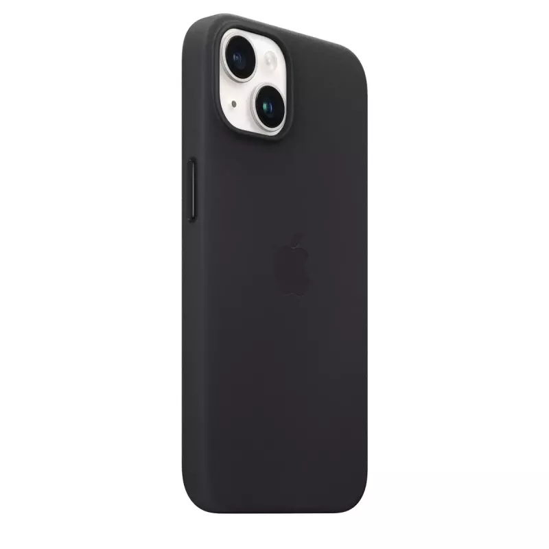 Kotelo Apple iPhone 14 nahkakotelo MagSafe-kotelolla keskiyön musta