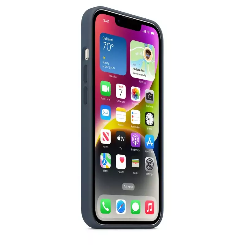 Silikonikotelo Apple iPhone 14 MagSafe Storm Blue
