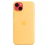 Silikonikotelo Apple iPhone 14 Plus MagSafe Sunglow keltainen