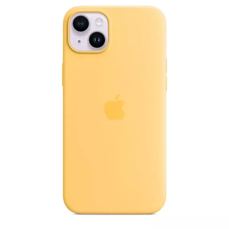 Silikonikotelo Apple iPhone 14 Plus MagSafe Sunglow keltainen